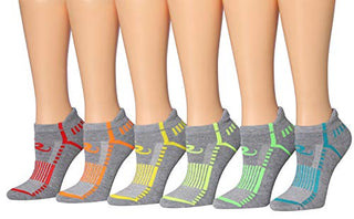 Ronnox Women's 6-Pairs Low Cut Running & Athletic Performance Tab Socks X-Small/Small WRLT19-B-XS