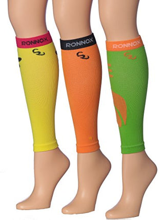 Calf Compression Sleeve 3-Pairs (12-14 mmHg is Best Athletic & Medical for Men & Women,Travel,Running,Nurses,Flight,Edema (CP03-A-S