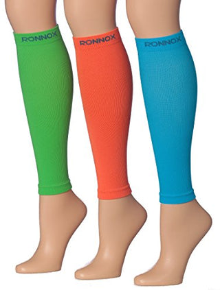 Calf Compression Sleeve 3-Pairs (16-20 mmHg is Best Athletic & Medical for Men & Women,Travel,Running,Nurses,Flight,Edema (CP02-B-M