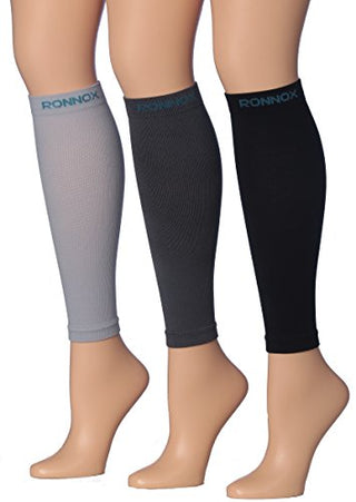 Calf Compression Sleeve 3-Pairs (16-20 mmHg is Best Athletic & Medical for Men & Women,Travel,Running,Nurses,Flight,Edema (CP02-D-S