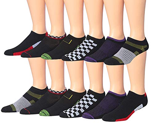 James Fiallo Men's 12-Pairs Performance Low Cut Athletic Sport Socks 2912A-12