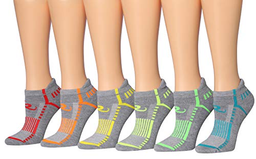Ronnox Women's 6-Pairs Low Cut Running & Athletic Performance Tab Socks Small/Medium WRLT19-B-SM