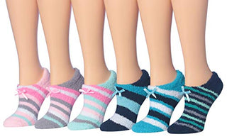 Tipi Toe Women's Colorful Cozy Anti-Skid Soft Fuzzy Sliper Socks FZ21-A