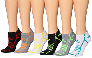 Ronnox Women's 6-Pairs Low Cut Running & Athletic Performance Tab Socks Small/Medium WRLT20-B-SM