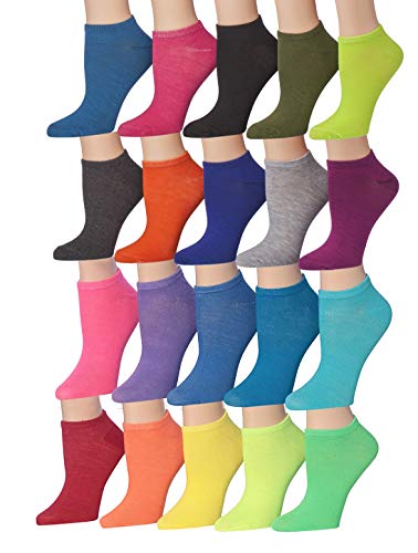 Tipi Toe Women's 20 Pairs Colorful Patterned Low Cut/No Show Socks NS02-08
