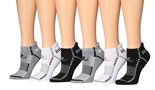 Ronnox Women's 6-Pairs Low Cut Running & Athletic Performance Tab (Shoe Size: 8-10, WRLT24-6-SM)