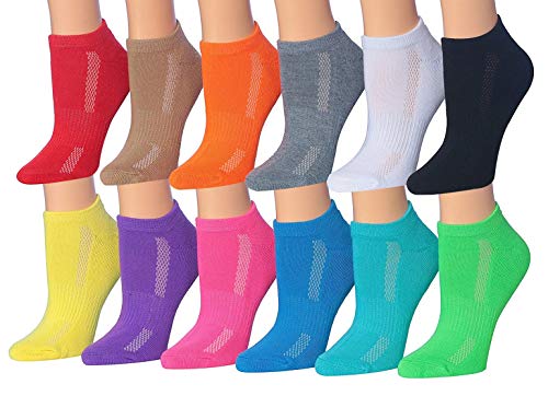 Tipi Toe Women's 12-Pairs Low Cut Athletic Sport Peformance Socks, WS12-12