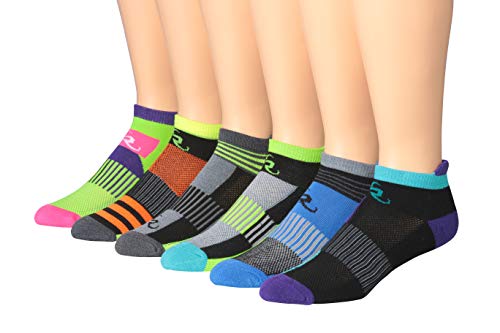 Ronnox Men's 6-Pairs Low Cut Running & Athletic Performance Socks Small/Medium MRLT04-B-SM