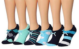 Tipi Toe Women's Colorful Cozy Anti-Skid Soft Fuzzy Sliper Socks FZ34-6