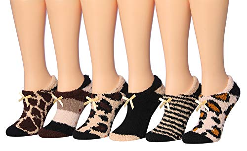 Tipi Toe Women's Colorful Cozy Anti-Skid Soft Fuzzy Sliper Socks FZ35-6