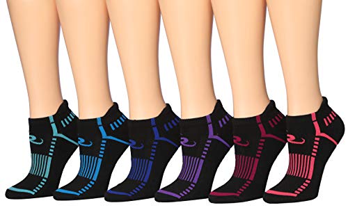 Ronnox Women's 6-Pairs Low Cut Running & Athletic Performance Tab Socks Small/Medium WRLT17-A-SM