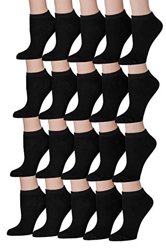 Tipi Toe Women's 20 Pairs Colorful Patterned Low Cut/No Show Socks WL10-AB