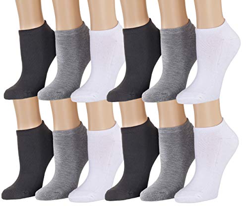 Tipi Toe Women's 12-Pairs Low Cut Athletic Sport Peformance Socks CS01-12