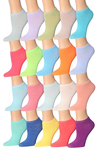 Tipi Toe Women's 20 Pairs Colorful Patterned Low Cut/No Show Socks NS203-AB