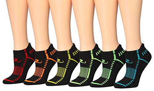 Ronnox Women's 6-Pairs Low Cut Running & Athletic Performance Tab Socks X-Small/Small WRLT17-B-XS