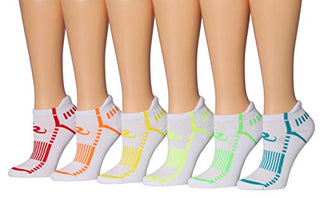 Ronnox Women's 6-Pairs Low Cut Running & Athletic Performance Tab Socks X-Small/Small WRLT18-B-XS
