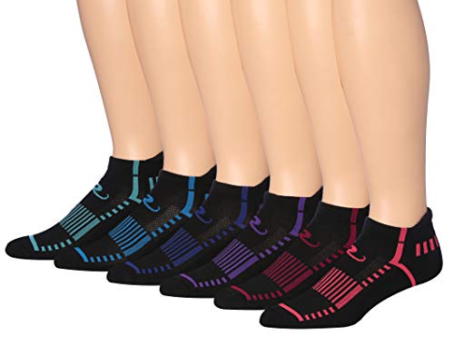 Ronnox Men's 6-Pairs Low Cut Running & Athletic Performance Tab Socks Medium/Large MRLT17-A-ML