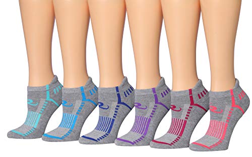 Ronnox Women's 6-Pairs Low Cut Running & Athletic Performance Tab Socks Small/Medium WRLT19-A-SM