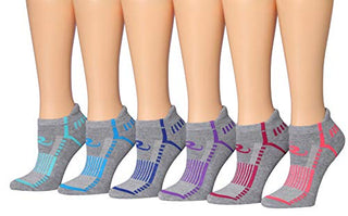 Ronnox Women's 6-Pairs Low Cut Running & Athletic Performance Tab Socks X-Small/Small WRLT19-A-XS