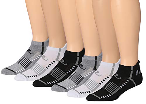 Ronnox Men's 6-Pairs Low Cut Running & Athletic Performance Tab Socks Small/Medium MRLT24-A-SM