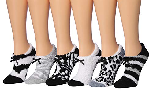 Tipi Toe Women's Colorful Cozy Anti-Skid Soft Fuzzy Sliper Socks FZ36-6
