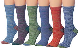 Tipi Toe Women's 6-Pairs Colorful Funky Patterned Crew Dress Socks (WC26-B)
