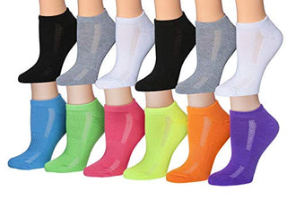 Tipi Toe Women's 12-Pairs Low Cut Athletic Sport Peformance Socks (SP27-28)