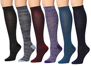 Tipi Toe Women's 6 Pairs Colorful Patterned Knee High Socks (KH175-B)