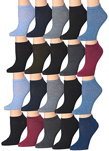 Tipi Toe Women's 20 Pairs Colorful Patterned Low Cut/No Show Socks NS109-110