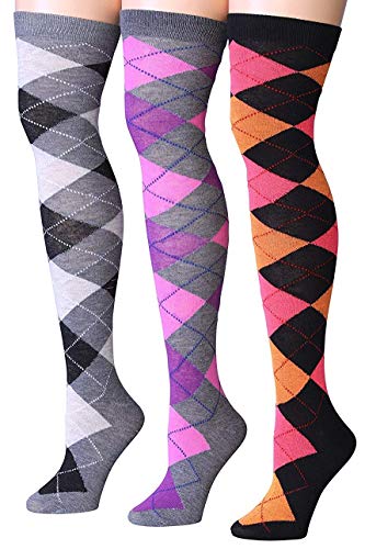 Isadora Paccini Women's 3 Pairs Over The Knee High Socks FV810-C