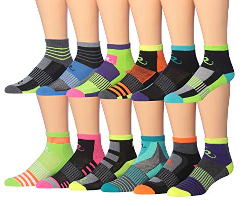 Ronnox Men's 12-Pairs Running & Athletic Sports Performance Ankle/Quarter Socks