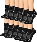 Ronnox Women's 12-Pairs Low Cut Running & Athletic Performance Tab Socks