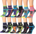Ronnox Women's 12-Pairs Running & Athletic Sports Performance Ankle/Quarter Socks