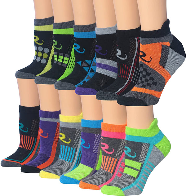 Ronnox Women's 12-Pairs Low Cut Running & Athletic Performance Socks Small/Medium