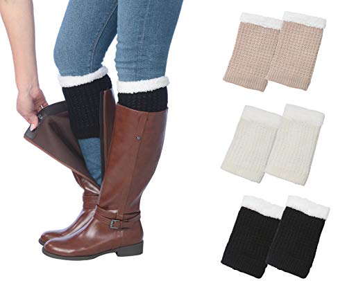 Tipi Toe 3 Pairs Women's Boot Cuffs Knitted Boots Socks Short Leg Warmer