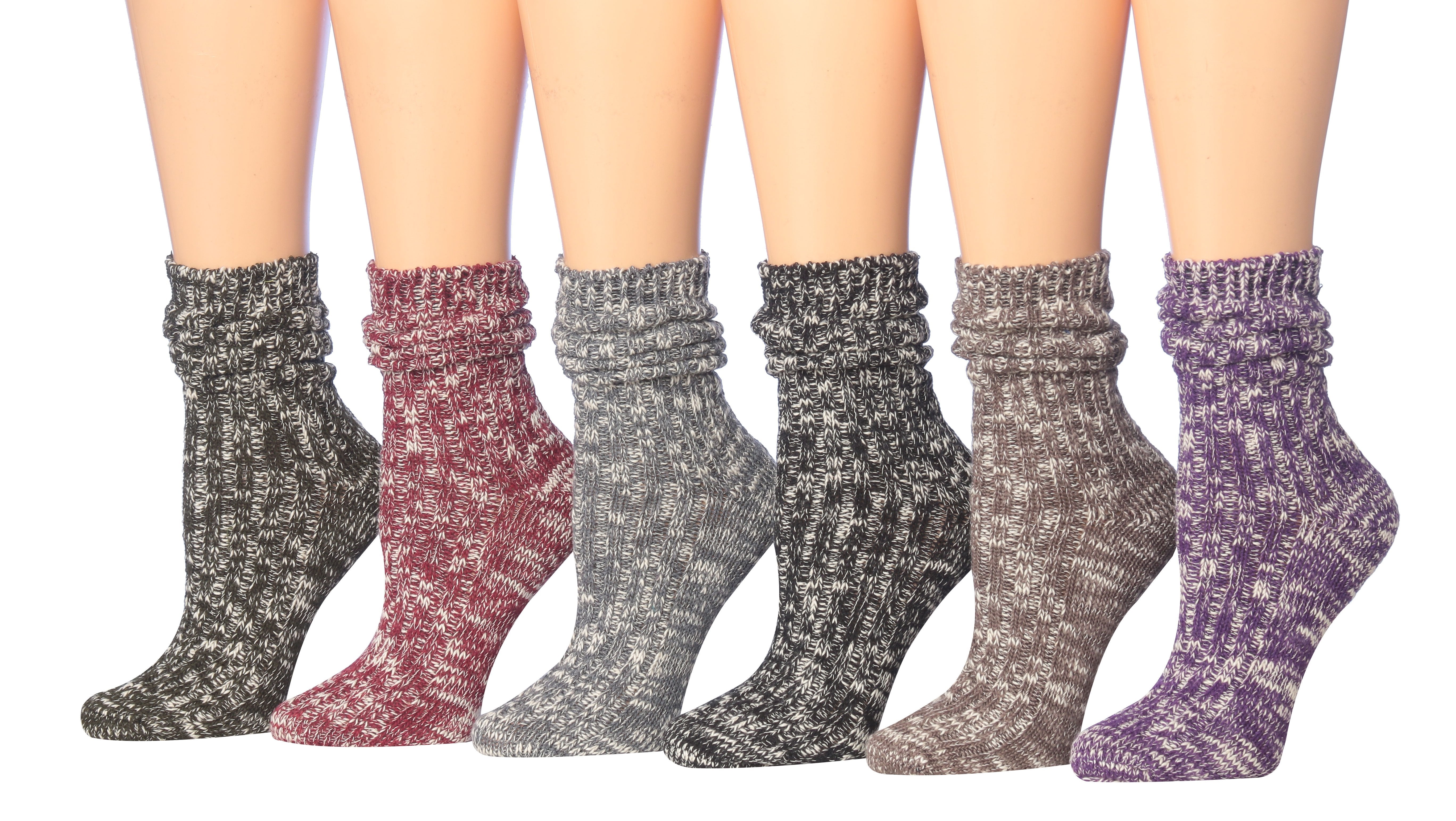 Tipi Toe Women's Ragg Cotton Warm Winter Crew Boot Socks