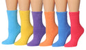 Tipi Toe Women's 6-Pairs Cozy Microfiber Anti-Skid Soft Fuzzy Crew Socks