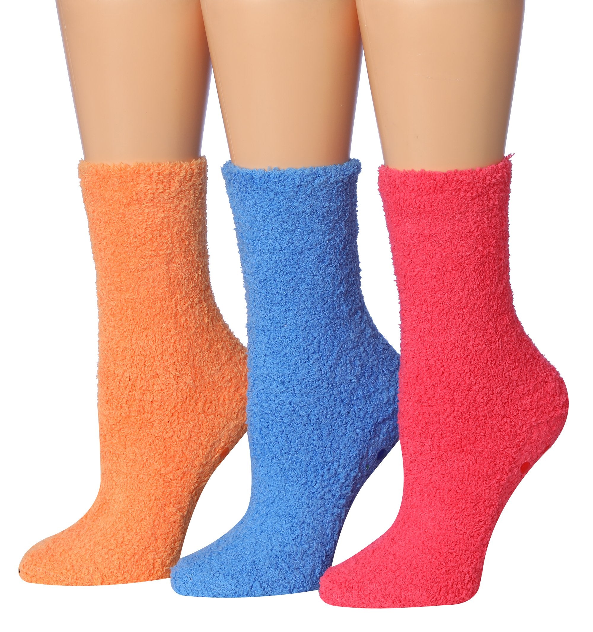 Tipi Toe Women's 3-Pairs Winter Snoflakes Anti-Skid Soft Fuzzy Crew Winter Socks