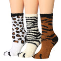 Tipi Toe Women's 3-Pairs Winter Snoflakes Anti-Skid Soft Fuzzy Crew Winter Socks