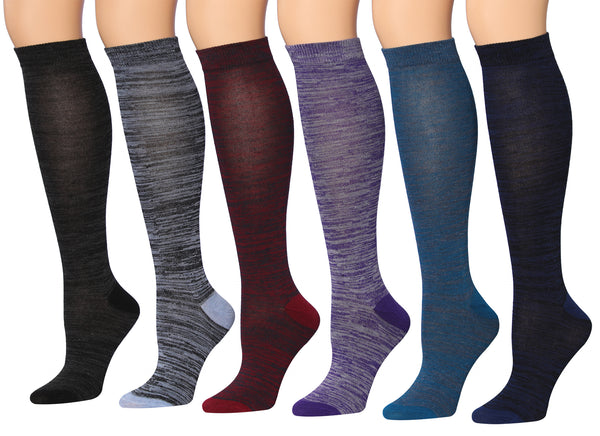 Tipi Toe Women's 6 Pairs Colorful Patterned Knee High Socks