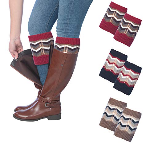 Tipi Toe 3 Pairs Women's Boot Cuffs Knitted Boots Socks Short Leg Warmer