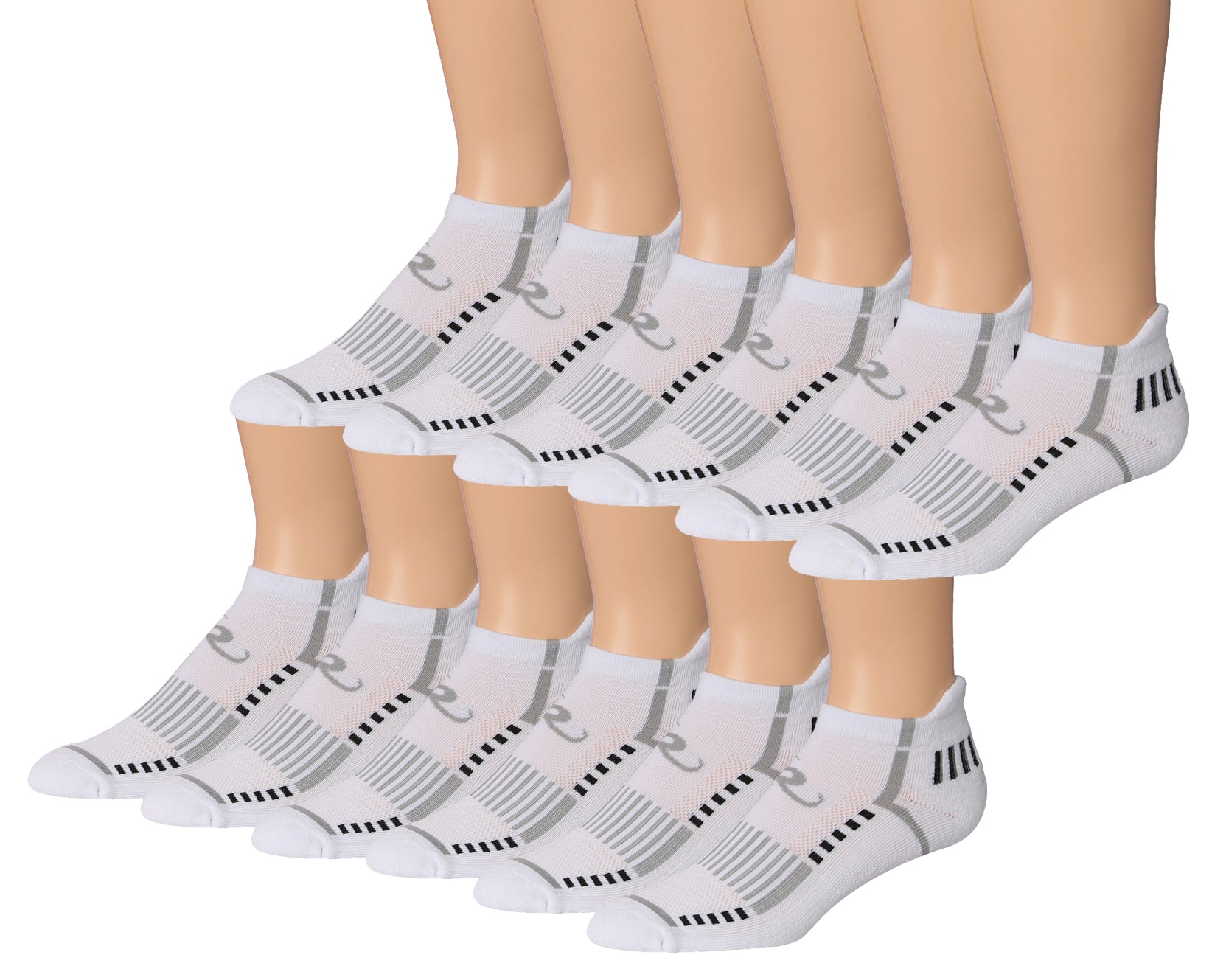 Ronnox Men's 12-Pairs Low Cut Running & Athletic Performance Socks Medium/Large MRLT02-AB