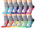Tipi Toe Women's 12-Pairs Running & Athletic Sports Performance Ankle/Quarter Socks